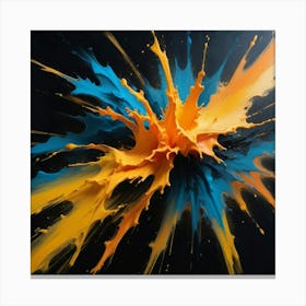 Blue And Orange Splash Canvas Print