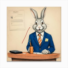 Rabbit In A Suit 40 Canvas Print