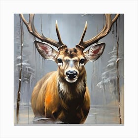 Deer In The Woods 1 Canvas Print