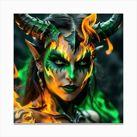 Demon Girl With Horns 1 Canvas Print