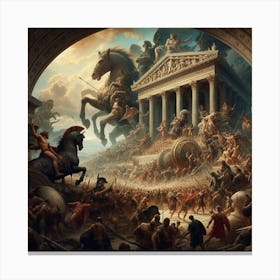 Battle Of Troy Canvas Print