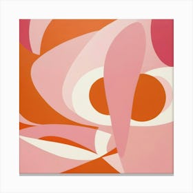 Mid Century Modern Abstract Pink Orange Art Print 0 Canvas Print