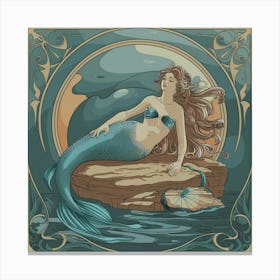 Mermaid In The Sea Canvas Print