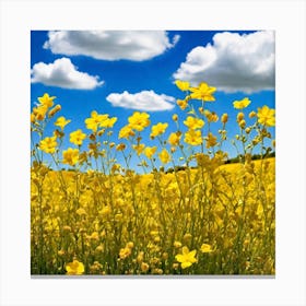 Field Of Yellow Flowers 16 Canvas Print