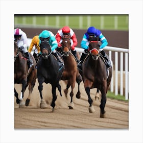 Jockeys Racing In A Race 5 Canvas Print