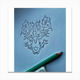 Wolf Tattoo Canvas Print