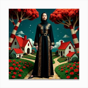 Muslim Woman In Arabic Dress Canvas Print