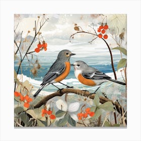 Bird In Nature European Robin 1 Canvas Print