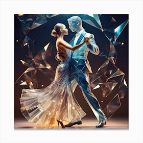 Pareja De Cristal Bailando Canvas Print