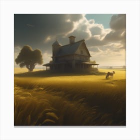 Barn In The Field 6 Canvas Print