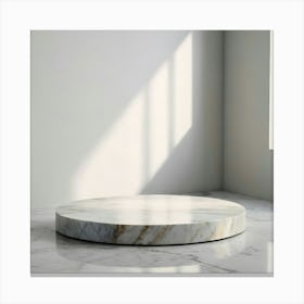 Round Marble Table 6 Canvas Print