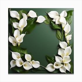 White Calla Lily Frame Canvas Print