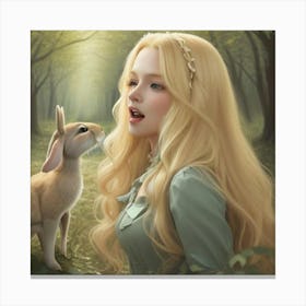 Marion And Rabbit Canvas Print