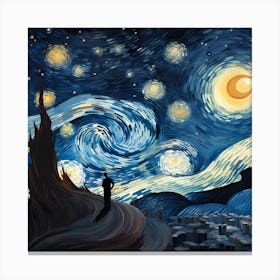 Stellar Harmony: Galactic Paint Elegance Canvas Print