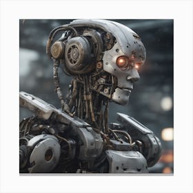 Robot In The City 5 Canvas Print