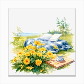 Flowers In A Field Canvas Print