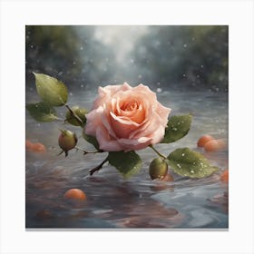 Rose In Water Canvas Print