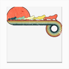 Push Up Cross Training Girl Retro Vintage Sunset Rainbow Canvas Print