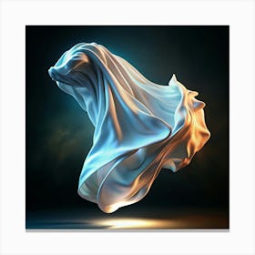 White Fabric Floating In Air With Gold Dust Canvas Print