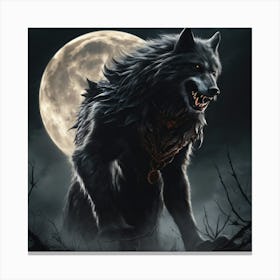 Wolf In The Woods 81 Canvas Print