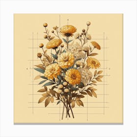 Yellow Chrysanthemums Canvas Print