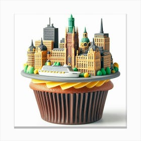 Cityscape Cupcake Canvas Print