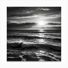 Black And White Seascape 7 Canvas Print