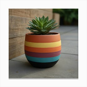 Striped Planter Canvas Print