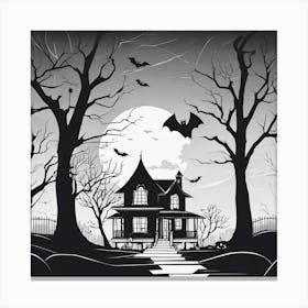 Halloween House In The Woods Canvas Print