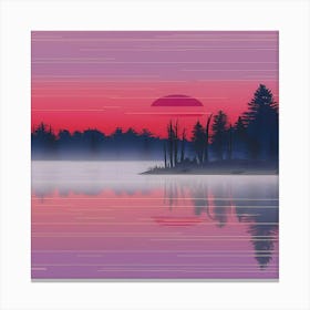 Sunset Over Lake Canvas Print