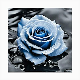 Blue Rose In Water 4 Canvas Print