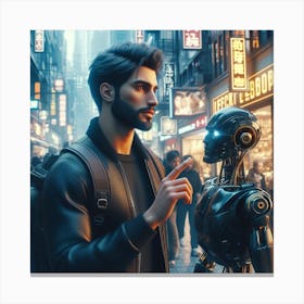 My robot friend and I Canvas Print