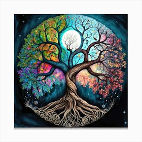 Tree, Colourful Canvas Print