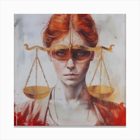 Red Hair Eyes Of Justice Canvas Print
