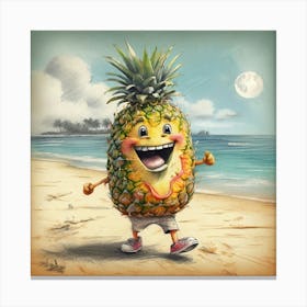 Pineapple On The Beach 1 Canvas Print