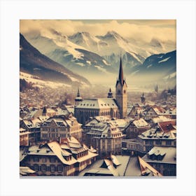 Switzerland Styled Cityscape Canvas Print