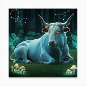 Bull In The Forest 23 Canvas Print