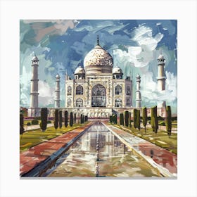 A Taj Mahal In Agra Expressive Strokes Illustrat 1719953822 1 Canvas Print