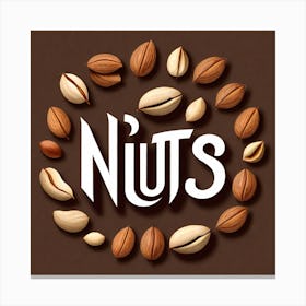 Nuts On A Brown Background 2 Canvas Print