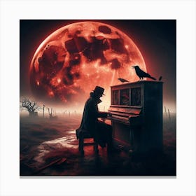 Crow At The Piano Canvas Print
