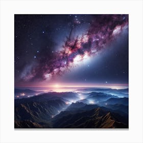 Milky Over The Mountains Canvas Print