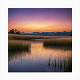 Sunrise Over A Marsh Canvas Print