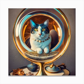 Cat In A Glass Ball Canvas Print