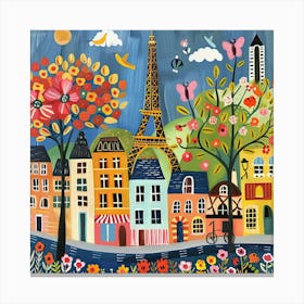 Kids Travel Illustration Paris 2 Canvas Print