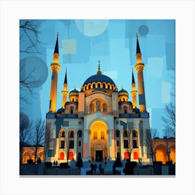 Islamic Mosque At Dusk Canvas Print