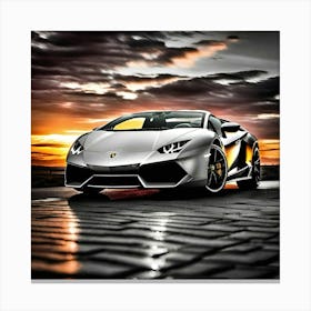 Sunset Lamborghini 12 Canvas Print