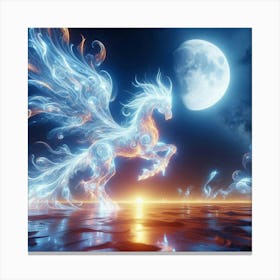 Phoenix In The Moonlight Canvas Print