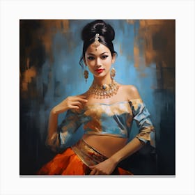 Artjuicebycsaba Style Minimalist Traditional Thai Dancer Moves Canvas Print