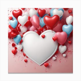 Heart Love Balloons 4 Canvas Print