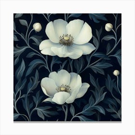 White Anemones Art Canvas Print